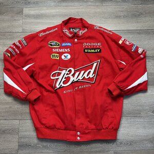 Vintage NASCAR Chase Authentics Dale Earnhardt Jr Bud King Of Beers Jacket XL